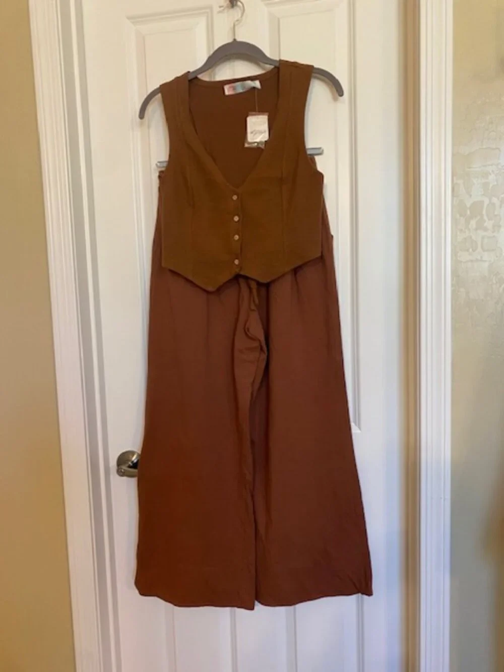 Free People Roxanne Vest and Pants Set Desert Topaz Size XS